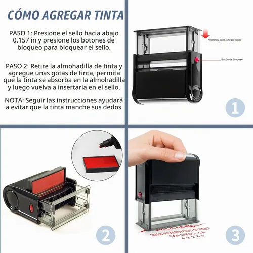 Vista 4 de Sello de dirección personalizado, autoentintado, base transparente, almohadilla de tinta recargable, disponible para boda, negocios, dirección