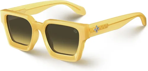 Vista 11 de VISOONE Fashion 100% UV400 Protection Rectangle Sunglasses for Women Men