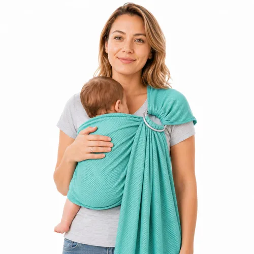 Vista 21 de Bandolera ajustable con anillo de aluminio para transportar bebés, Talla única, Azul