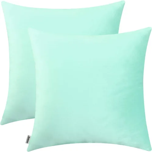 Vista 39 de Jeneoo Juego de 2 fundas decorativas para cojines de terciopelo suave y cómodo, funda sólida para cojín de sofá, decoración