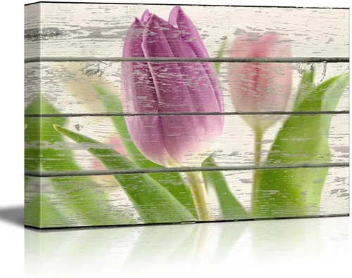 Vista 41 de wall26 - Obra de arte con estampado de madera de ciervo en bosque de abedules - Lienzo rústico para pared, arte para el hogar - 16 x 24 pulgadas