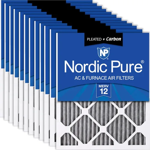 Vista 100 de Nordic Pure 20x20x1 (Tamaño real: 19 1/2 x 19 1/2 x 3/4) Filtros de aire para caldera/aire acondicionado Poly Green MERV 6 – Reduce el polvo