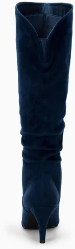 Vista 5 de Coutgo Botas altas hasta la rodilla para mujer, con tacón ancho de pantorrilla, puntera puntiaguda, botas largas para invierno