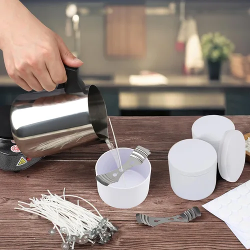 Vista 5 de BBAXI Latas de velas blancas de 4 onzas, 24 piezas, lata de vela vacía negra con tapas para hacer velas caseras, frascos de velas blancas mate Latas