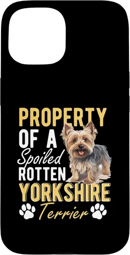 Vista 6 de iPhone 16 Dog Yorkie - Property of a spoiled rotten Yorkshire Terrier Case
