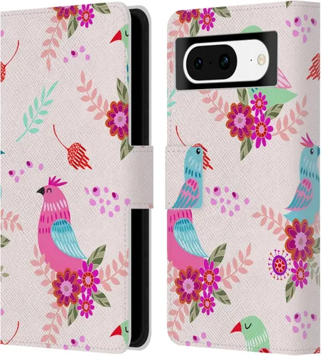 Vista 9 de Head Case Designs Officially Licensed Haroulita Blue Flower Cute Flower Pattern Leather Wallet Case Compatible with Google Pixel 8
