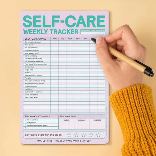 Vista 5 de Knock Knock Self-Care Weekly Tracker Pad, Step-by-Step Self-Care Checklist Note Pad (Pastel Version), 6 x 9-inches Encuadernación desconocida