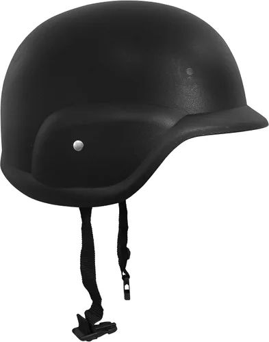 Vista 4 de Nicky Bigs Novelties Casco táctico de combate Airsoft negro para adultos, accesorio para disfraz de Halloween, cosplay, teatro, paintball, ligero