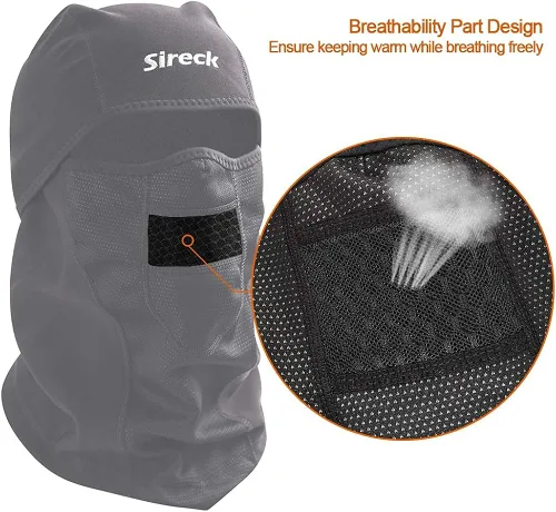 Vista 5 de Sireck Pasamontañas para clima frío máscara de esquí resistente al agua y al viento máscara térmica de forro polar para caza ciclismo motocicleta