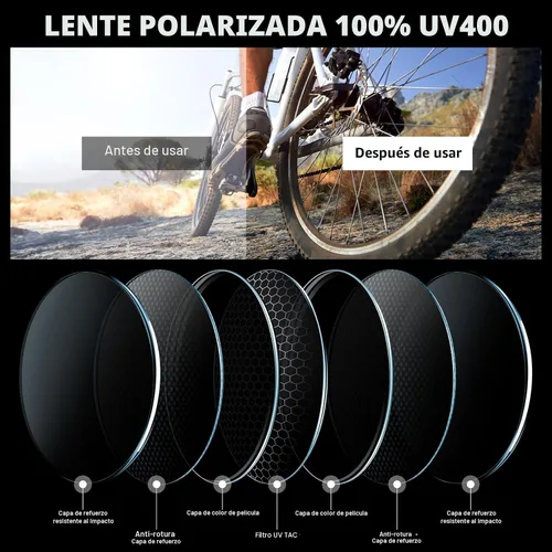Vista 4 de Sports Polarized Sunglasses for Men Cycling Running Fishing UV Protection Sun Glasses Lightweight Half Frame Goggles