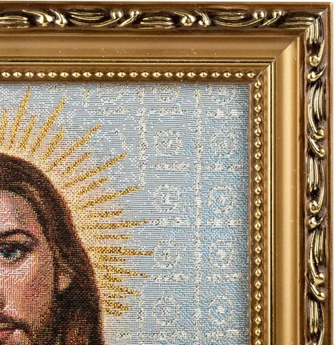 Vista 2 de Dvdmatinemovies: Marco de tapiz del Sagrado Corazón de Jesús - tamaños disponibles en 9"x11", 22"x29", 17"x21", 27"x35" pulgadas - Diseño de marco