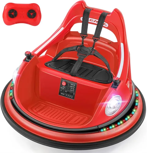 Vista 6 de Auto chocador, 1.9 MPH máximo, auto eléctrico de 12V para niños con control remoto para padres, juguetes Bluetooth para montar, auto para montar