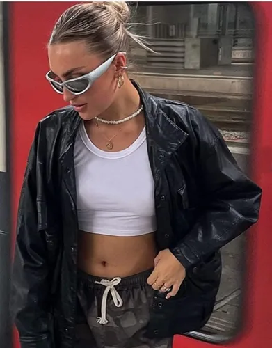 Vista 2 de Gafas de sol envolventes de moda urbana para mujeres y hombres, tonos ovalados de moda
