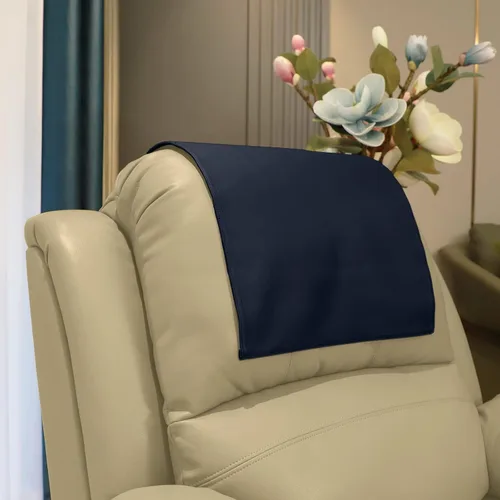 Vista 10 de Funda para reposacabezas prémium para silla reclinable, protector de reposacabezas reclinable de piel sintética ignífuga, resistente al desgaste