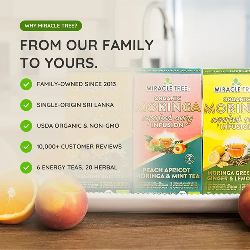 Vista 8 de Miracle Tree 's Energizing Moringa Infusion - Chai Mezcla súper cafeína Alternativa de café saludable, perfecta para concentrarse Certificado
