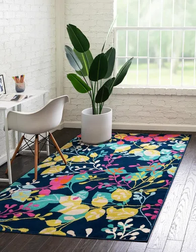 Vista 11 de Unique Loom Azalea Collection - Alfombra de área Indica (2 pies x 3 pies 1 pulgada, rectangular, marfil y gris)