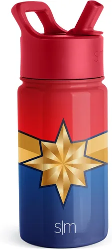 Vista 59 de Simple Modern DC Comics Batman - Botella de agua para niños con tapa con pajilla, vaso aislado de acero inoxidable de 14 onzas para niños, vaso a