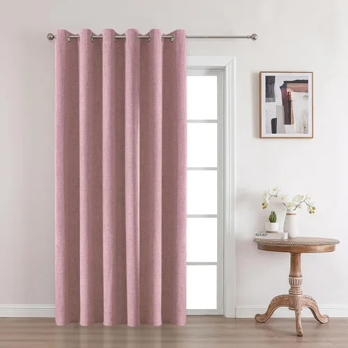 Vista 51 de Joydeco Cortinas opacas de 72 pulgadas de largo, 2 paneles burg, cortinas de oscurecimiento de habitación para dormitorio, cortinas térmicas Negro