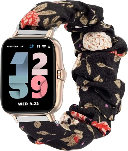 Vista 8 de Correa de repuesto compatible con ANDFZ Smartwatch ANDFZ, banda elástica de tela Lamshaw para mujer, compatible con ANDFZ T42 1.72/Geelyda Y20