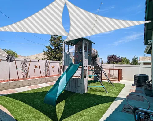 Vista 15 de Coarbor Toldo tipo vela de 2 x 2 x 2 pies, para exteriores, resistente, triangular, tela para patio, jardín, terraza, pérgola (beige)