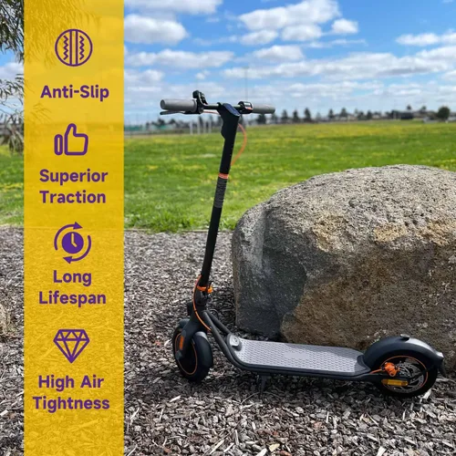 Vista 2 de HIAORS Juego de neumático y cámara de aire 10x2.125 de repuesto para patinete eléctrico Segway D40X F20 F30 F40, neumático de 25 cm para Gotrax G4