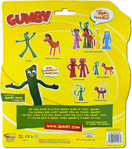 Vista 7 de NJ Croce Gumby & Pokey - Par de figuras flexibles y posables de 6 pulgadas, juguete retro divertido
