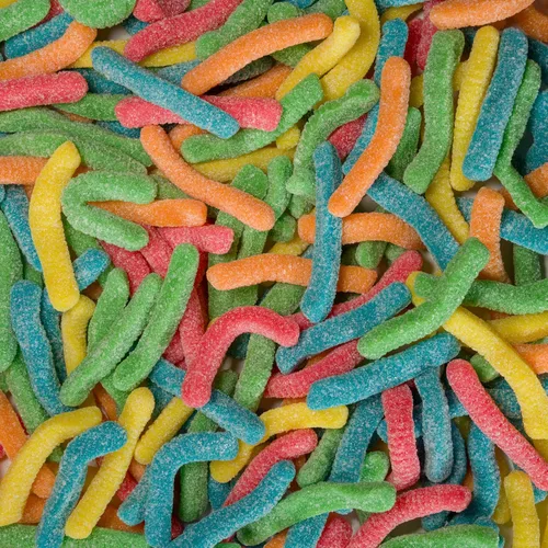 Vista 8 de Smarty Stop Sweet & Sour Multi Flavor, Gomitas de gusanos coloridos (1 libra (paquete de 1), frambuesa azul)