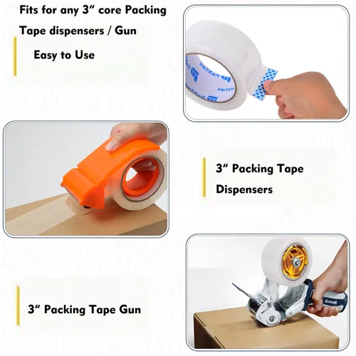 Vista 4 de Recambio de cinta de embalaje, 36 rollos de sellado resistente, ideal para cajas de embalaje, envío y suministros de mudanza, embalaje de 1.88