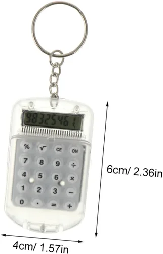Vista 2 de NUOBESTY 4pcs Calculadora Llavero Mini Calculadora Básica Cuatro Funciones Material Portátil Estudiante