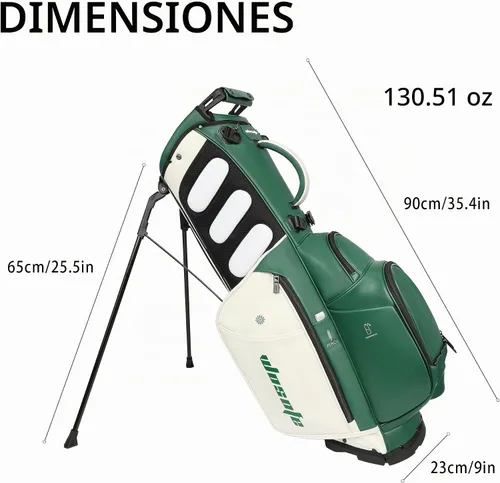 Vista 2 de WOSOFE 14-Way Golf Stand Bag, PU Leather Golf Bag with Full-Length Dividers