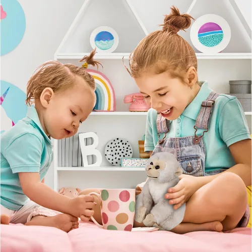 Vista 5 de DolliBu - Mono ardilla, juguete de peluche súper suave, 12 pulgadas