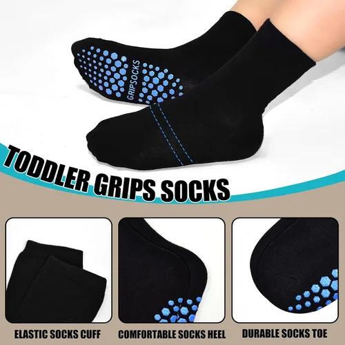 Vista 2 de SkiBeaut 15 pares de calcetines para niños pequeños, calcetines antideslizantes para niños y niñas, calcetines antideslizantes para niños de 1 a 10