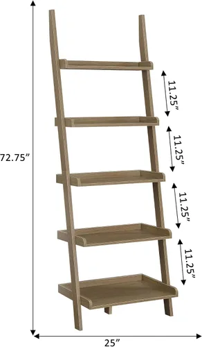 Vista 44 de Escalera para librero. De Convenience Concepts American Heritage, Madera Sólida, Negro