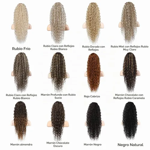 Vista 7 de Flufymooz Extensión de cola de caballo, 22 pulgadas, estilo bohemio, con cordón, extensiones de cabello para mujer, cola de caballo larga, rizada