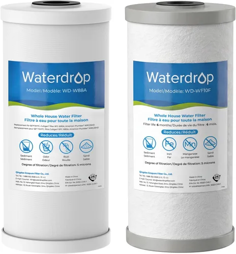 Vista 12 de Waterdrop WF10SH - Filtro de agua para toda la casa para sistema WHF21-SH de 10 x 4.5 Replacement for GE® FXHTC, GXWH40L, Ispring, Culligan®