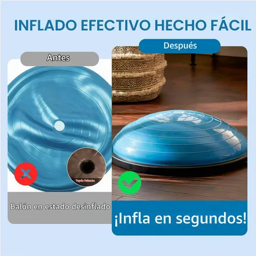 Vista 3 de Bomba de bola de ejercicio compatible con Bosu Balance Trainer, bomba de aire de mano para pelota de ejercicio, bomba de mano portátil