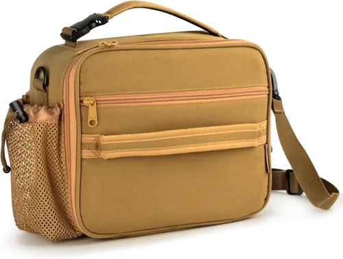 Vista 14 de Cerbonny Lonchera para niños, bolsa de almuerzo aislada para niñas y niños, poliéster duradero con forro de PEVA, correa de hombro ajustable, 10.8