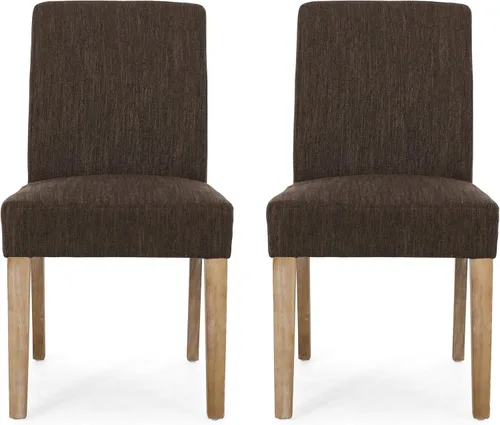 Vista 11 de Christopher Knight Home Boling - Silla de comedor tapizada contemporánea (juego de 2), gris claro + marrón oscuro