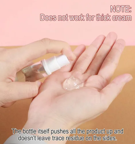 Vista 7 de 6 Pcs Travel Foundation Container, Clear Foundation Travel Container for DIY Lotion Moisturiser Shampoo Toiletry (0.34 fl oz, 1.8 x 9.4 cm)