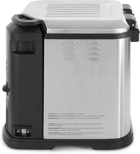 Vista 2 de Masterbuilt MB20010118 - Freidora eléctrica de 8 litros, 3 en 1, con canasta para pavo, mariscos y más, color plateado