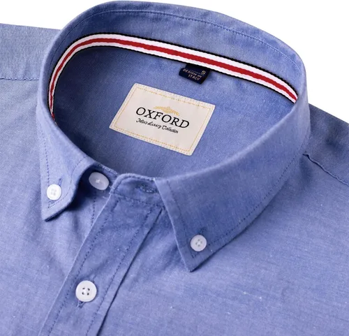 Vista 2 de Alimens Gentle Camisa Oxford de manga larga con botones y bolsillo para hombre