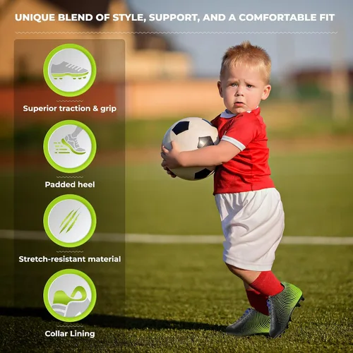 Vista 4 de Vizari Stealth Firm Ground - Botines de fútbol para jóvenes, ligeros, duraderos y cómodos con excelente tracción, zapatos de fútbol para niños