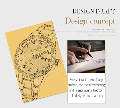 Vista 35 de OLEVS - Relojes de diamantes para hombres, relojes de vestir a prueba de agua, relojes analógicos de cuarzo de lujo con calendario de fecha y correa