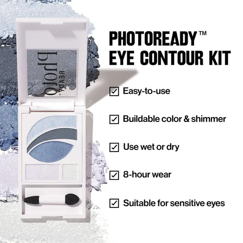 Vista 4 de REVLON PhotoReady Kit de contorno de ojos, paleta de sombras de ojos con 5 tonos húmedos/secos y aplicador de pincel de doble extremo, Avant Garde