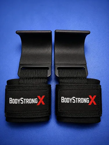 Vista 10 de Weight Lifting Hooks (Pair) – Heavy Duty Wrist Support Hooks for Deadlifts, Pull Ups, Shrugs & Rows – Non-Slip Steel Gym Hooks with Padded Neoprene