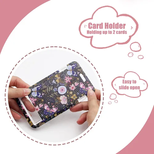 Vista 3 de EOGOW Soporte para tarjetas de identificación con cordón, mariposas y flores, para mujeres profesoras