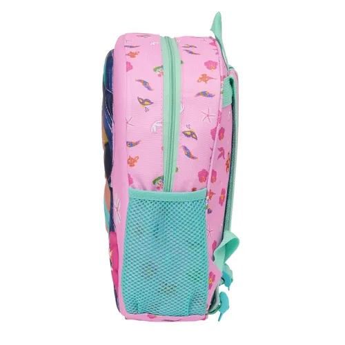 Vista 3 de Mochila Infantil 3D Disney Princess Jasmine Rosa 27 x 33 x 10 cm