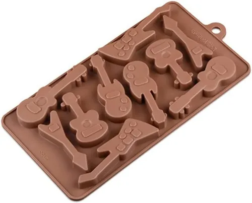 Vista 2 de Cabilock Moldes de guitarra para pasteles de chocolate, moldes para hornear, moldes de chocolate, moldes de chocolate, moldes para bajos, moldes