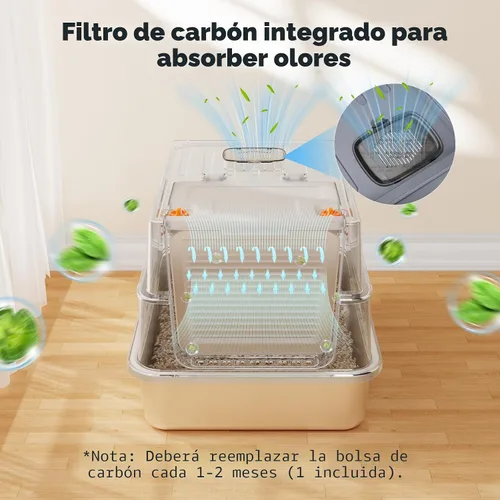 Vista 6 de FURTIME Pequeña caja de arena de acero inoxidable con tapa para gatito, caja de arena cerrada de metal para gatos pequeños, caja de gato con caja