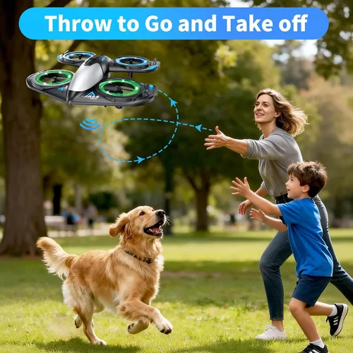 Vista 6 de RC Drone for Kids Beginners, Foam Remote Control Drone with Cool Lights, 360° Flip, Altitude Hold, 3 Speed Modes, Collision Protection and Ease of